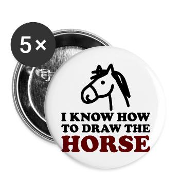 The Horse - Buttons groß 56 mm (5er Pack) - Weiß - Vorne