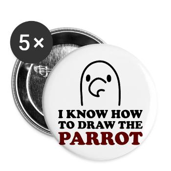 The Parrot - Buttons groß 56 mm (5er Pack) - Weiß - Vorne