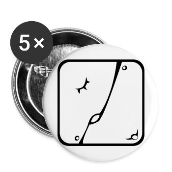 6 Kin Maya BLK Umarmung - Buttons groß 56 mm (5er Pack) - Weiß - Vorne
