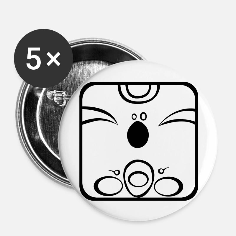 11 Kin Maya Monkey BKL - Buttons large 2.2''/56 mm (5-pack) - white