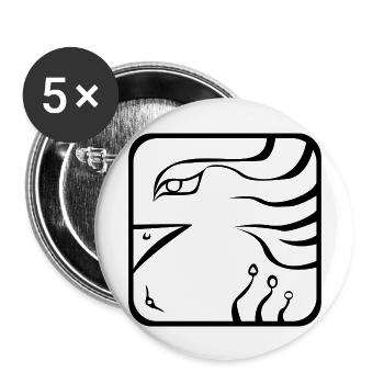 15 Kin Maya Adler BLK - Buttons groß 56 mm (5er Pack) - Weiß - Vorne