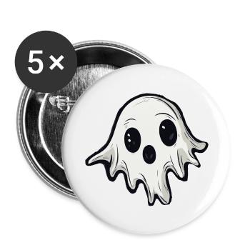 halloween geist 2023 - Buttons groß 56 mm (5er Pack) - Weiß - Vorne
