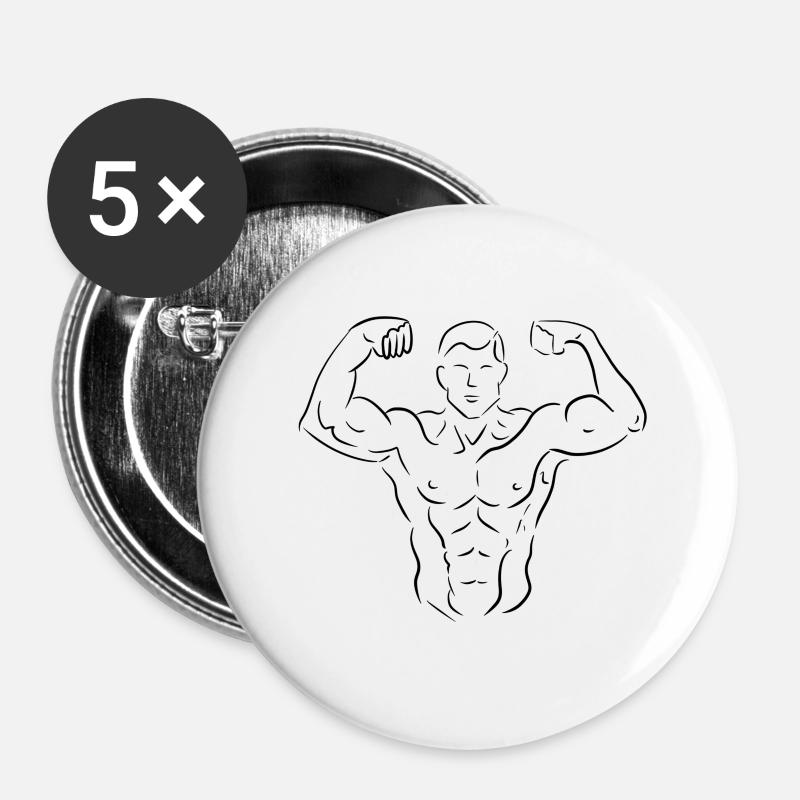 Gym - Buttons large 2.2''/56 mm (5-pack) - white