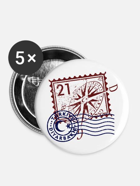 Diyarbakır - Buttons groß 56 mm (5er Pack) - Weiß