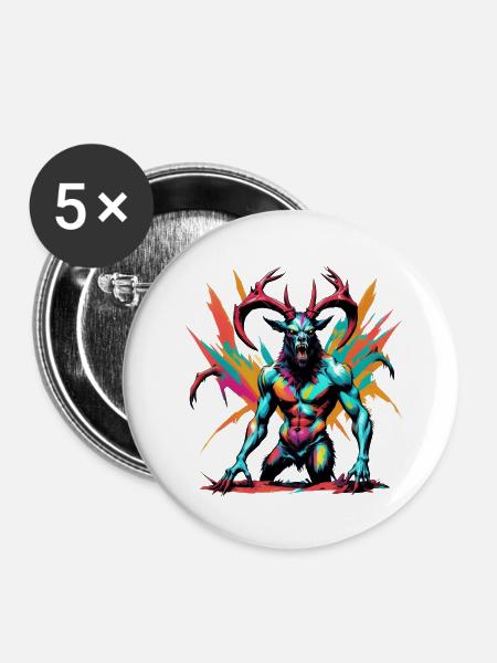 Evil - Buttons groß 56 mm (5er Pack) - Weiß