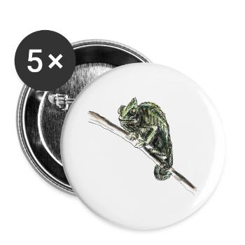 chamäleon - Buttons groß 56 mm (5er Pack) - Weiß - Vorne