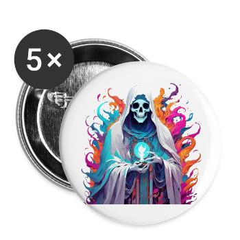 Death - Buttons groß 56 mm (5er Pack) - Weiß - Vorne