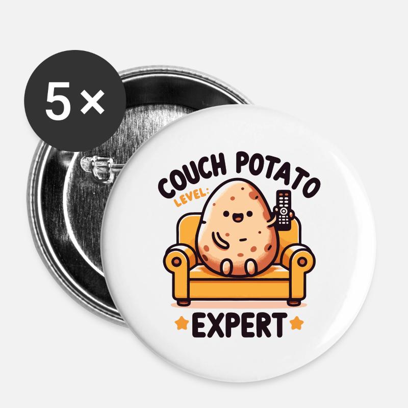Couch Potato Expert - Buttons large 2.2''/56 mm (5-pack) - white
