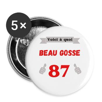 Voici À Quoi Ressemble Un Beau Gosse De 87 ans - Lot de 5 grands badges (56 mm) - blanc - Devant