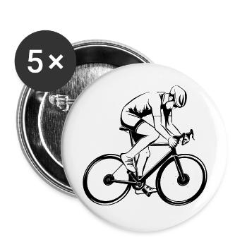 Cyclist - Buttons large 2.2''/56 mm (5-pack) - white - Front