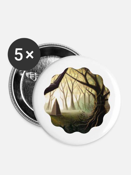 Pyramide - Buttons groß 56 mm (5er Pack) - Weiß