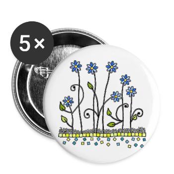 Flowers - Buttons large 2.2''/56 mm (5-pack) - white - Front