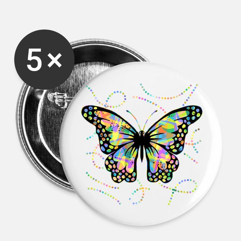Butterfly - Buttons large 2.2''/56 mm (5-pack) - white