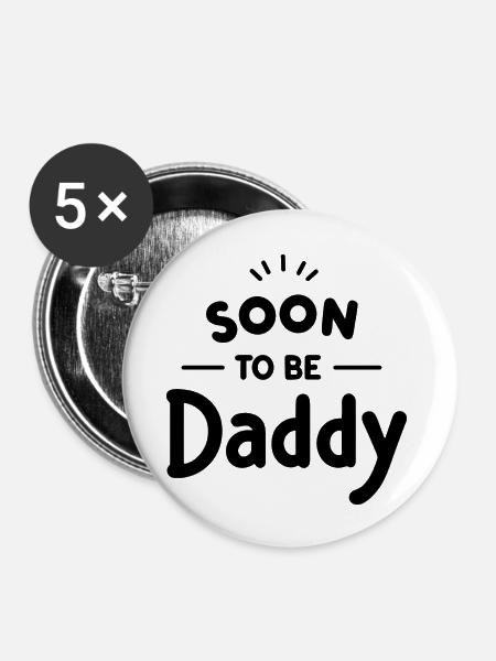 Bald Papa - Buttons groß 56 mm (5er Pack) - Weiß