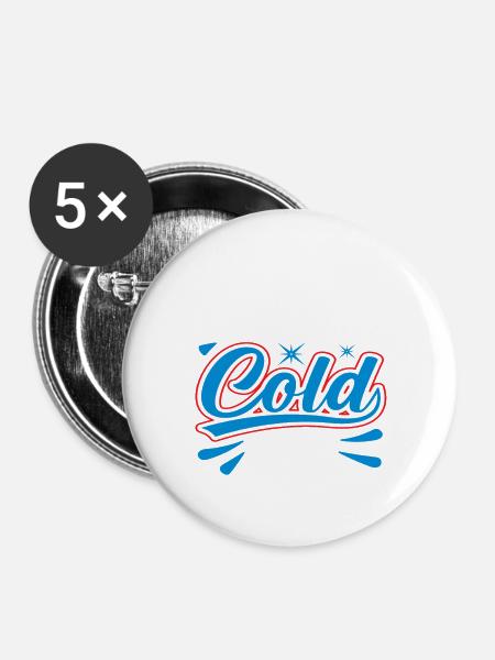 Hello Cold Day - Buttons groß 56 mm (5er Pack) - Weiß