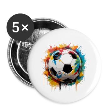 the soccer ball in color - Buttons large 2.2''/56 mm (5-pack) - white - Front