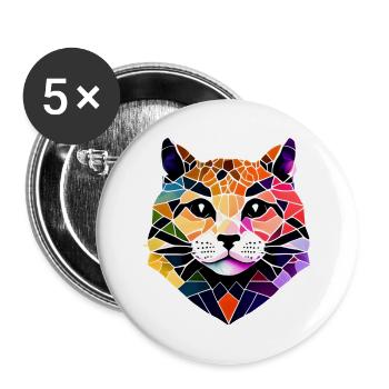 Kitten, Cat, Pet, Domestic Cat, Cat Owner - Buttons large 2.2''/56 mm (5-pack) - white - Front