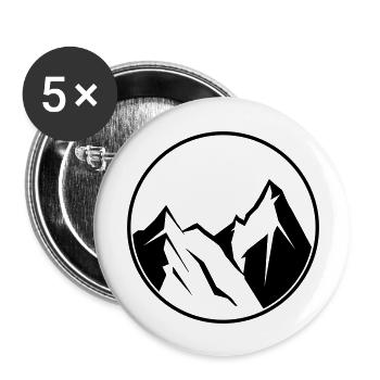 montagnes - Lot de 5 grands badges (56 mm) - blanc - Devant