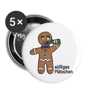 süffiges Plätzchen - Buttons groß 56 mm (5er Pack) - Weiß - Vorne