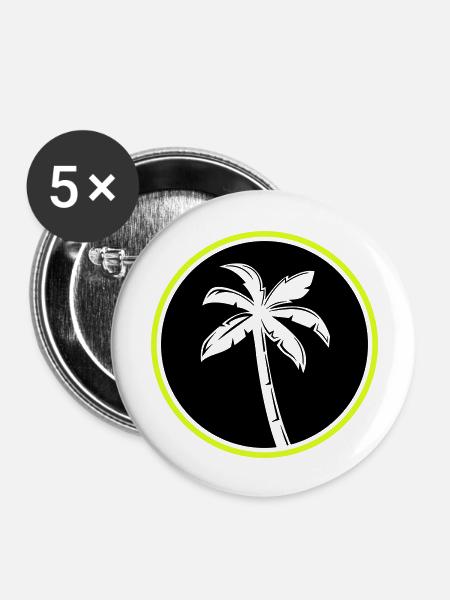 palme - Buttons groß 56 mm (5er Pack) - Weiß
