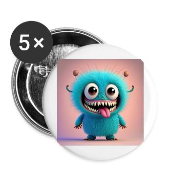 Happy Halloween cute monster scary funny spooky - Buttons large 2.2''/56 mm (5-pack) - white - Front