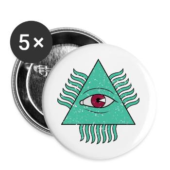 Pyramid Eye Illuminati - Buttons large 2.2''/56 mm (5-pack) - white - Front