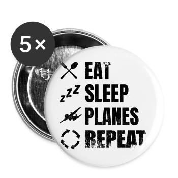 Airplane Enthusiasts - Buttons large 2.2''/56 mm (5-pack) - white - Front