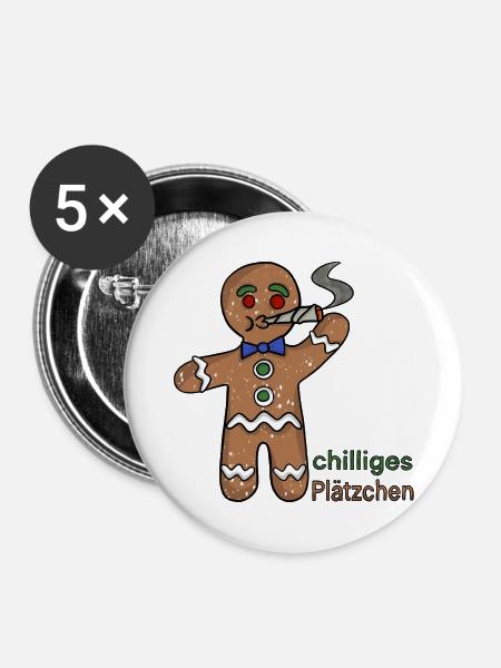 chilliges Plätzchen - Buttons groß 56 mm (5er Pack) - Weiß