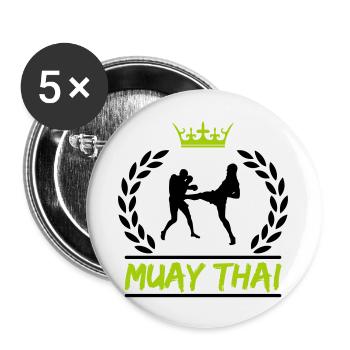 Muay Thai - Buttons large 2.2''/56 mm (5-pack) - white - Front