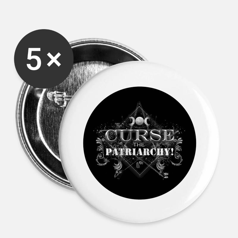 Curse the Patriarchy - Buttons large 2.2''/56 mm (5-pack) - white