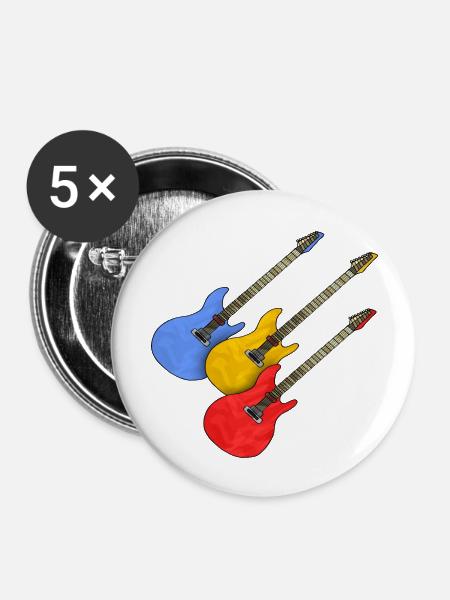 Gitarren - Buttons groß 56 mm (5er Pack) - Weiß