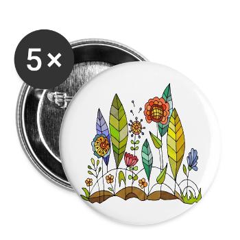 Flowers - Buttons large 2.2''/56 mm (5-pack) - white - Front