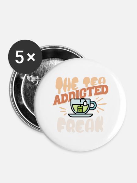 Tee-Junkie - Buttons groß 56 mm (5er Pack) - Weiß
