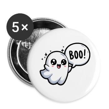 Phantom Halloween - Buttons groß 56 mm (5er Pack) - Weiß - Vorne