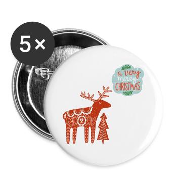 a very merry Christmas - Buttons large 2.2''/56 mm (5-pack) - white - Front