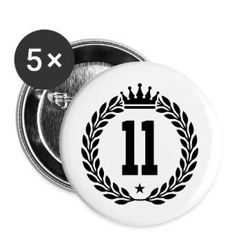 11 Couronne - Lot de 5 grands badges (56 mm) - blanc - Devant