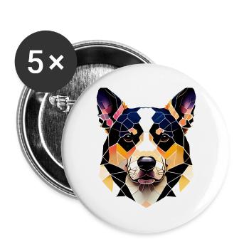 Dogs German Shepherd Puppy Dog Owner - Buttons large 2.2''/56 mm (5-pack) - white - Front