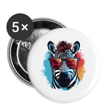 zebra sunglasses - Buttons groß 56 mm (5er Pack) - Weiß - Vorne