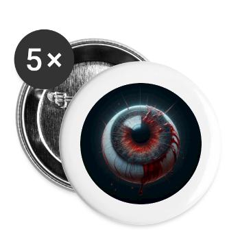 ŒIL, Fantôme, Peur, Horrible, Cauchemar, Magie Noire - Lot de 5 grands badges (56 mm) - blanc - Devant