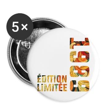 1989 Édition limitée Né 1989 Cadeau Anniversaire - Lot de 5 grands badges (56 mm) - blanc - Devant