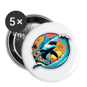 Hai - Buttons groß 56 mm (5er Pack) - Weiß - Vorne