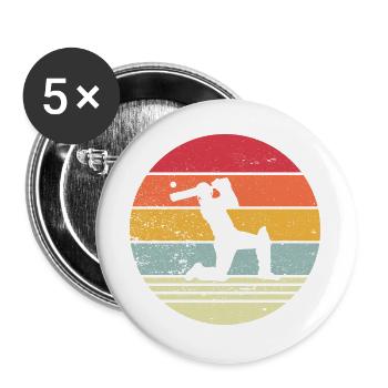 Lustiges Kricket Spruch Vintage Cricket Spiel - Buttons groß 56 mm (5er Pack) - Weiß - Vorne