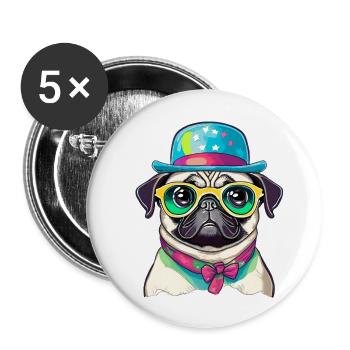 A colorful dog - Buttons large 2.2''/56 mm (5-pack) - white - Front