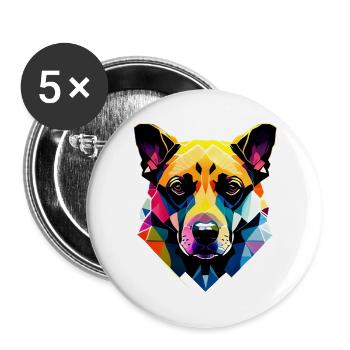 Dog Owner Dogs German Shepherd Dog Dog Owner - Buttons large 2.2''/56 mm (5-pack) - white - Front