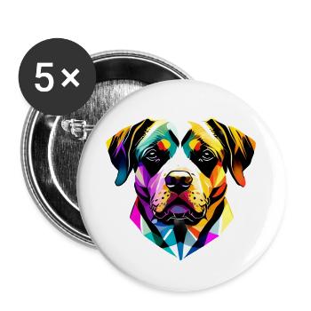 Chien, Labrador Retriever, Maman Chien, Chiot Chiens - Lot de 5 grands badges (56 mm) - blanc - Devant