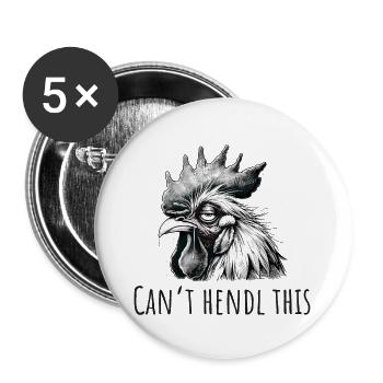 can t hendl this hahn müde lustig hangover - Buttons groß 56 mm (5er Pack) - Weiß - Vorne