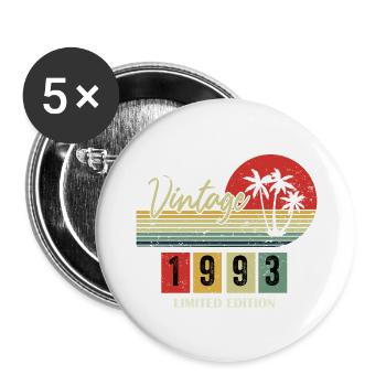 1993 Édition limitée Né 1993 Cadeau Anniversaire - Lot de 5 grands badges (56 mm) - blanc - Devant