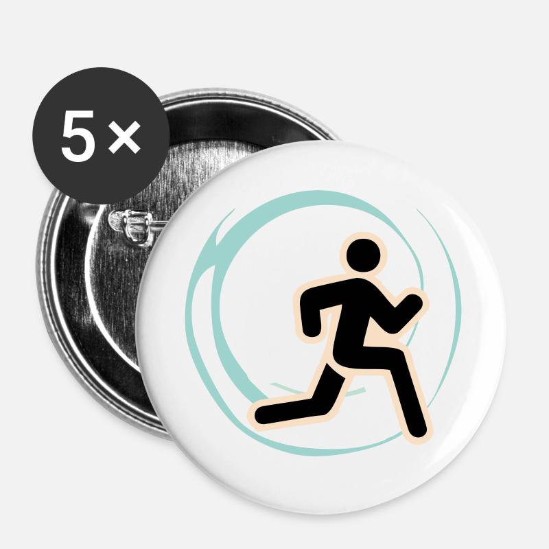Running Icon - Buttons large 2.2''/56 mm (5-pack) - white