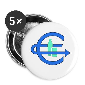 POUND-EURO - Buttons large 2.2''/56 mm (5-pack) - white - Front