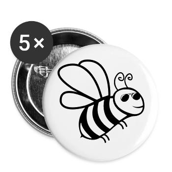 biene sonnenbrille - Buttons groß 56 mm (5er Pack) - Weiß - Vorne